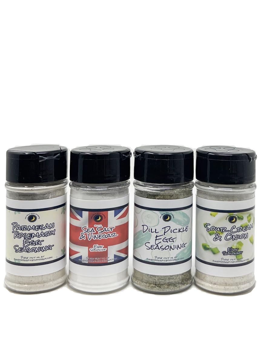 Egg Seasonings | Variety 4 Pack | British Sea Salt & Vinegar | Dill Pickle | Sour Cream & Onion | Parmesan Rosemary