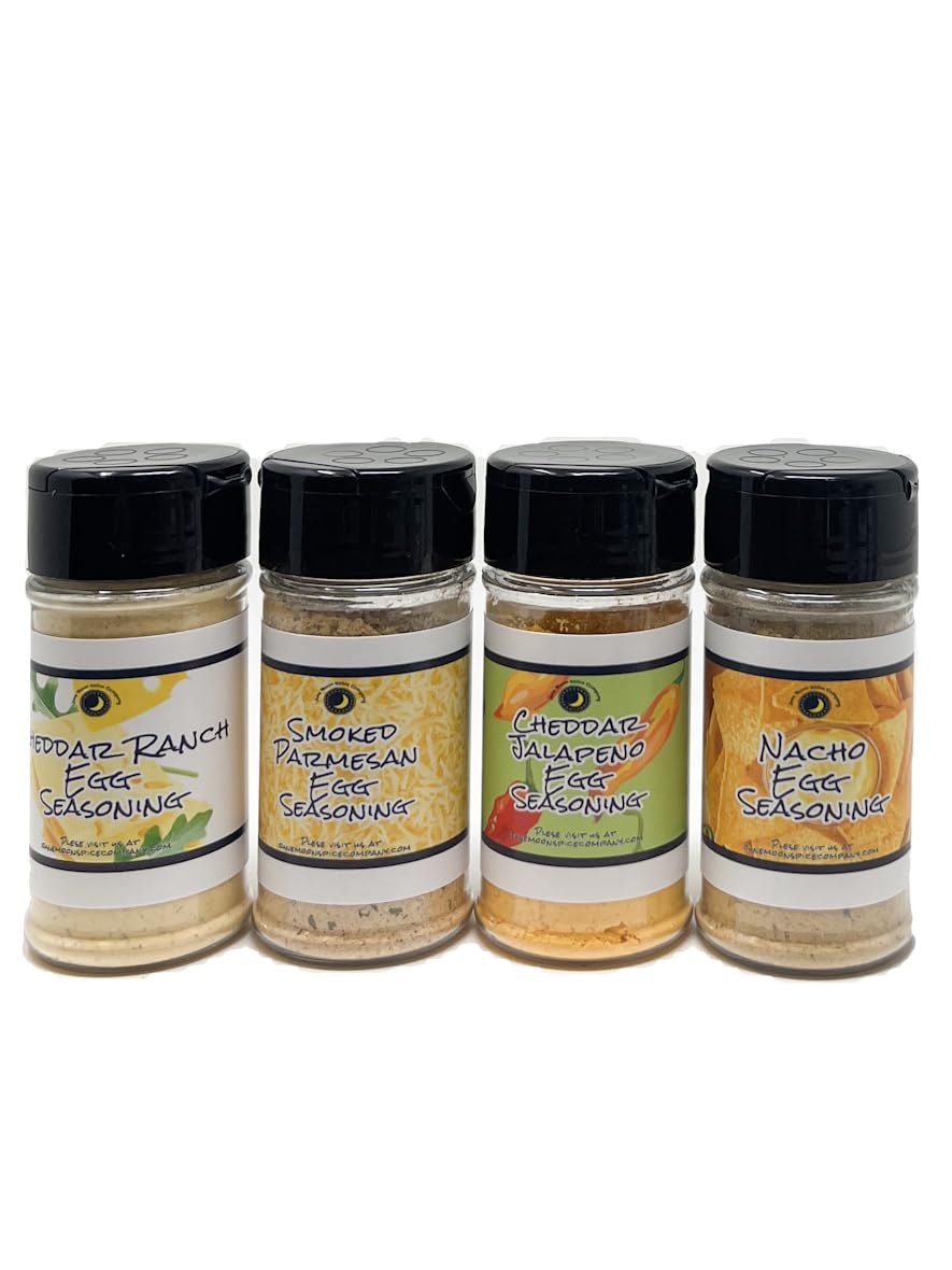 Egg Seasonings | Variety 4 Pack | Cheddar Ranch | Nacho | Smoked Parmesan | Cheddar Jalapeno