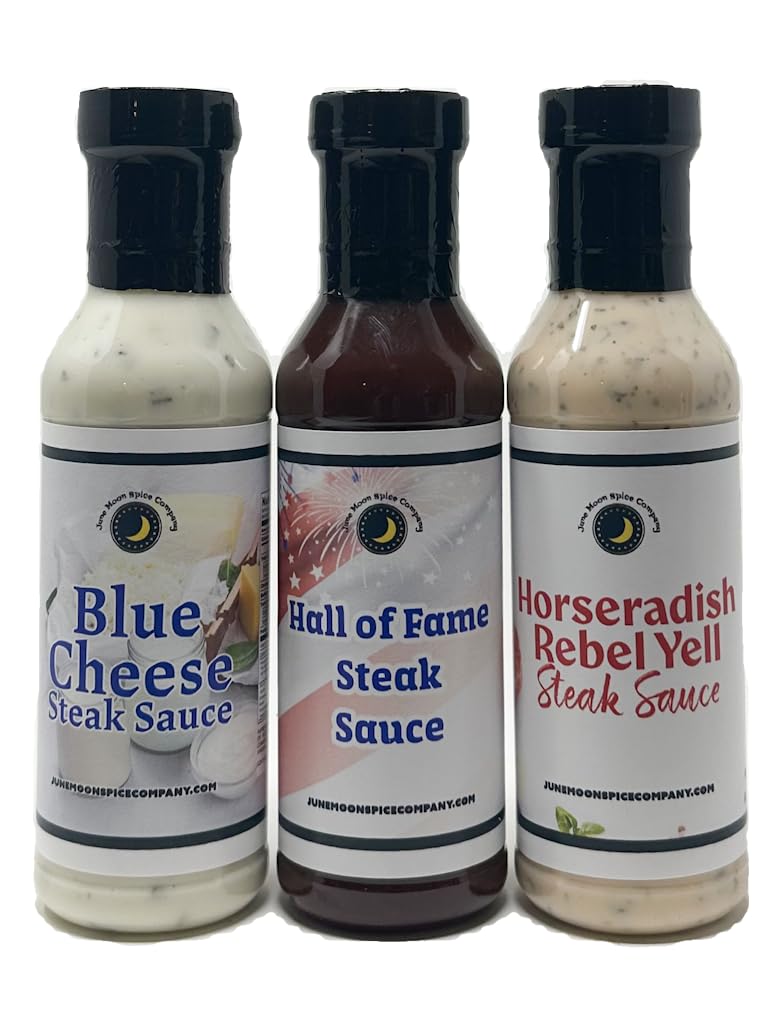 Steak Sauce Variety 3 Pack | Blue Cheese & Chives | Horseradish Rebel Yell | Hall of Fame