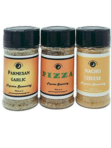 Popcorn Seasoning 3 Pack | Parmesan Garlic | Pizza | Nacho Cheese