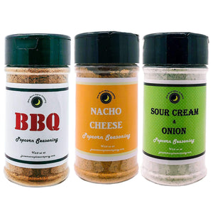 Popcorn Seasoning 3 Pack | Sour Cream & Onion | BBQ | Nacho Cheese