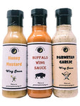 Chicken Wing Sauce | Variety 3 Pack | Honey Mustard Chicken Wing Sauce | Buffalo Chicken Wing Sauce | Parmesan Garlic Chicken Wing Sauce