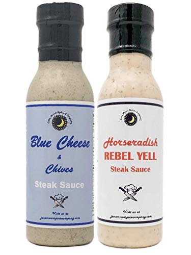 Steak Sauce Variety 2 Pack | Horseradish Rebel Yell Steak Sauce | Blue Cheese & Chive Steak Sauce