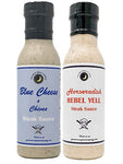 Steak Sauce Variety 2 Pack | Horseradish Rebel Yell Steak Sauce | Blue Cheese & Chive Steak Sauce