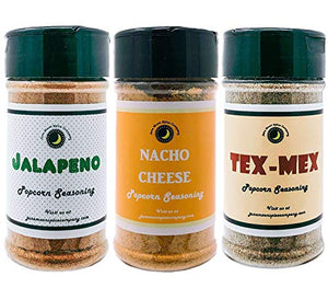 Popcorn Seasoning Variety 3 Pack | Jalapeno | Tex-Mex | Nacho Cheese