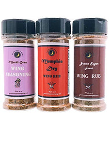 Chicken & Wing Seasoning | Variety 3 Pack | Mardi Gras Wing Seasoning | Memphis Dry Wing Rub | Brown Sugar Texas Wing Rub