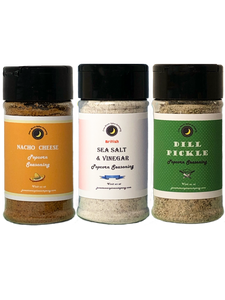Popcorn Seasoning 3 Pack | Sea Salt & Vinegar | Nacho Cheese | Dill Pickle