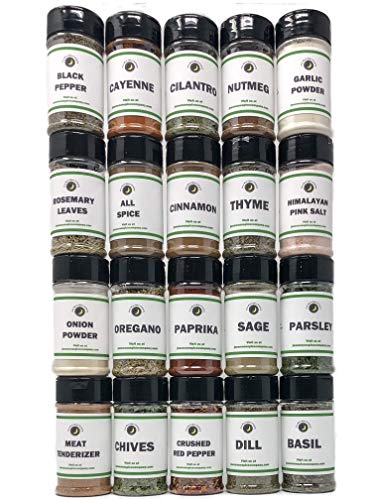 Premium | Seasoning and Spice Pantry Set | Variety of Gift Pack | 20 Count