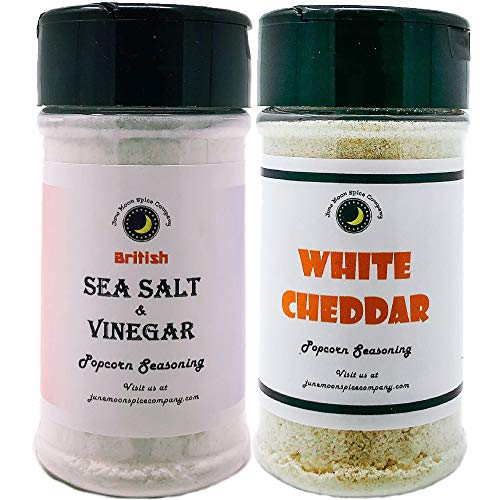 Popcorn Seasoning 2 Pack | British Sea Salt & Vinegar | White Cheddar