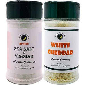Popcorn Seasoning 2 Pack | British Sea Salt & Vinegar | White Cheddar