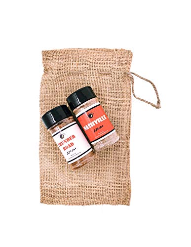 BBQ Seasoning Dry Meat Rub Gift Set | Vintage Burlap Gift Bag Included (2 count)