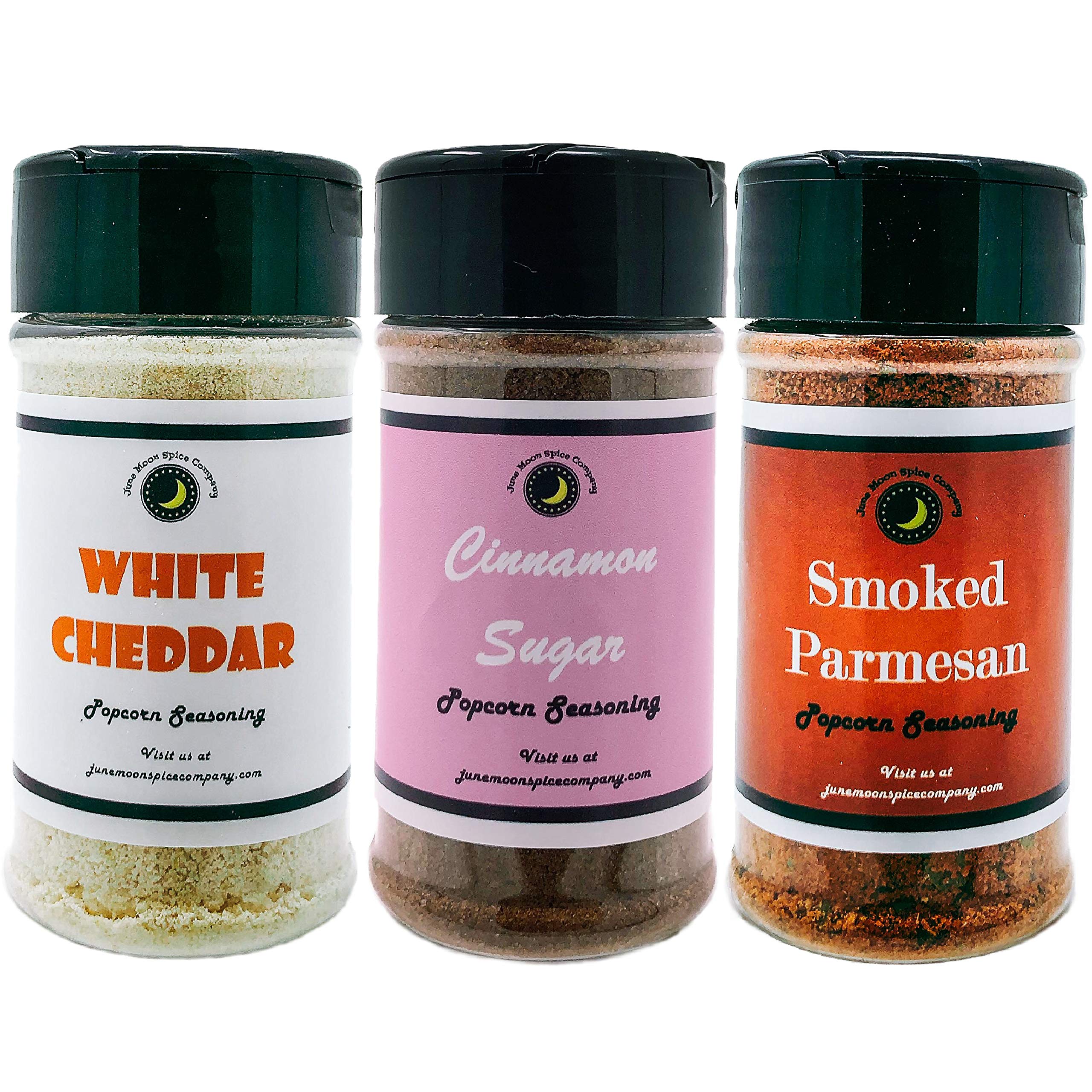 Popcorn Seasoning 3 Pack | Smoked Parmesan | Cinnamon Sugar | White Cheddar
